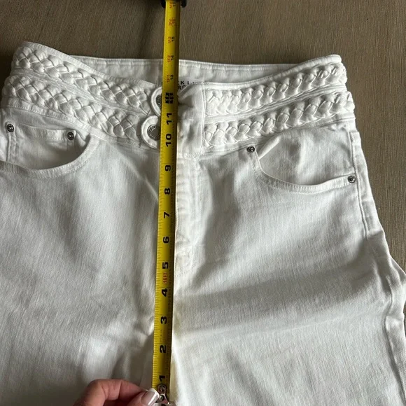 10 Crosby Derek Lam White braided Flare crop Jeans - Picture 7 of 9